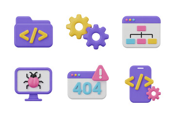 Collection of icons for web design. set of icons for web design, Software Development Icons Set