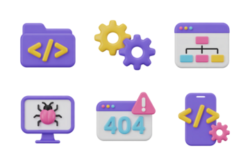 Collection of icons for web design. set of icons for web design, Software Development Icons Set