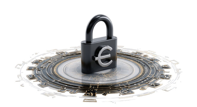 3D lock with euro symbol