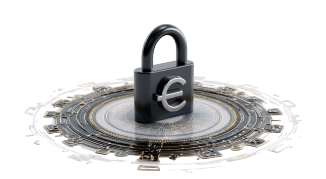 3D lock with euro symbol