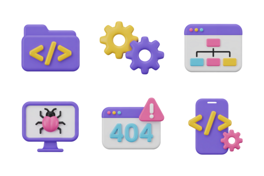 Collection of icons for web design. set of icons for web design, Software Development Icons Set