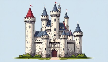 Fototapeta premium Medieval castle illustration