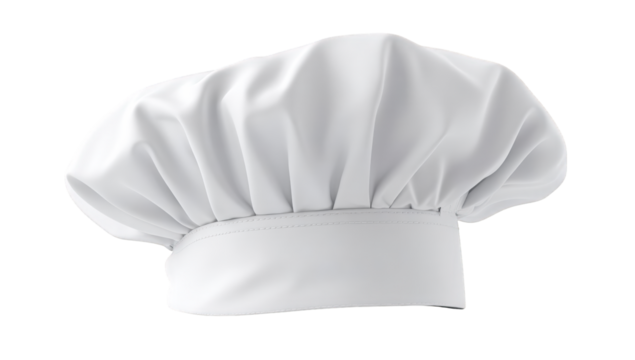 White chef's hat against black background (1)