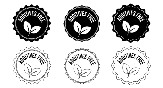 Additives Free badge emblem collection isolated PNG with Transparent Background