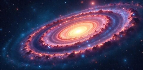 Obraz premium Majestic spiral galaxy swirling in the cosmos, a vibrant display of stars, gas, and dust Perfect for astronomy, space exploration, science fiction, and educational projects , supernova, cosmos