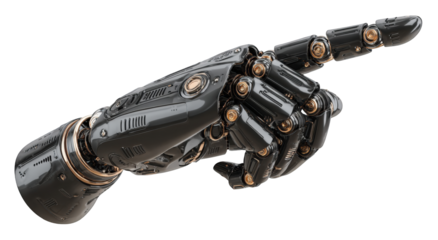 Futuristic robot hand pointing