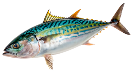 bonito fish on isolated transparent background