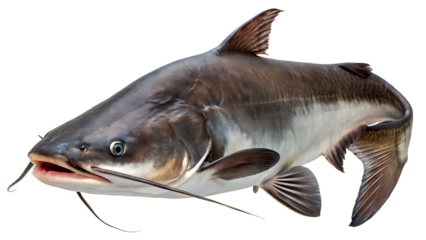 mekong giant catfish  on isolated transparent background