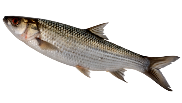 mullet fish on isolated transparent background