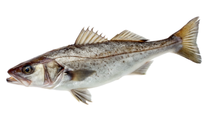 pollock fish fish on isolated transparent background