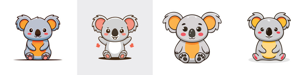 Naklejka premium Koala vector illustration featuring a cute cartoon mix of elements in a playful and colorful style.