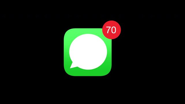Mobile chat app icon displays rising notifications for missed messages - Powered by Adobe