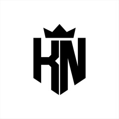 KN Vector image of a shield with a sharp geometric style and a pointed crown