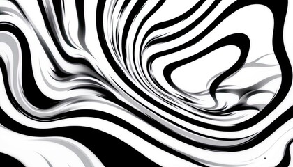 Obraz premium Black White Swirl