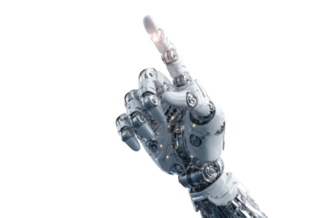 Robotic hand pointing upward