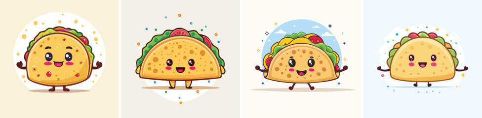 Paratha vector bundle of adorable cartoon characters combined into a fun and creative set.