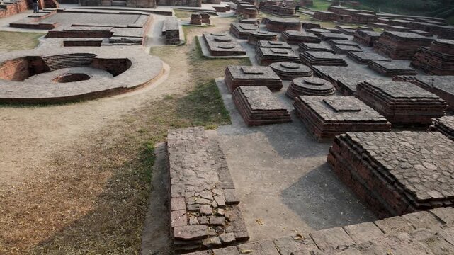 archaeological ruins of meditation stupa at sarnath near varanasi india video is taken at Sarnath near Varanasi, India.