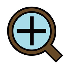 Fototapeta premium 虫眼鏡とプラスのアイコン