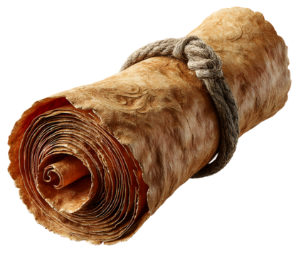 roll of parchment isolatedon white 3d still-life