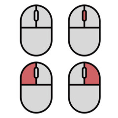 クリック・スクロールの操作を表すマウスのイラスト