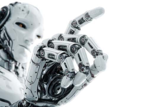 A robotic hand pointing