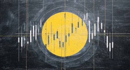 Chart with yellow circle on dark background