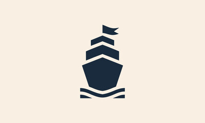 Ship Geometric Vector Logo Design