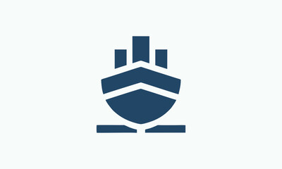Ship Geometric Vector Logo Design