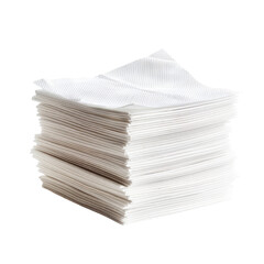 A stack of white paper napkins