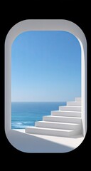 White steps to ocean view