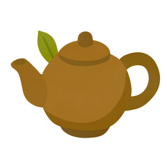 teapot with tea leaf