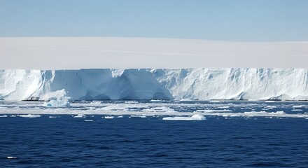 A majestic glacier in antarctica, highlighting the impact of climate change on the fragile polar environment and the melting ice formations