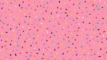 Pink background with colorful sprinkle pattern in pastel tones as cute simple wallpaper for phone or desktop