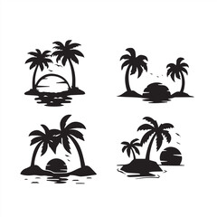 set of palm trees