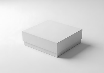 Blank White Gift Box Mockup on a White Background