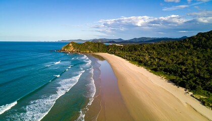 Panoramic beach scene