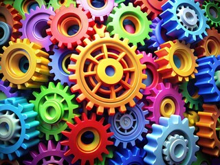 Colorful Gear Network: Diverse Talents Collaboration - Abstract Photography