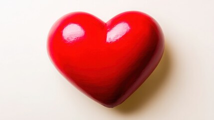 Obraz premium Bright red heart icon against a clean white background representing love and emotion in a user-centered design concept