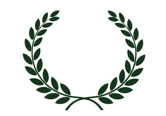 Olive branch wreath with intersecting stems on white backdrop