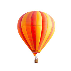 Orange and yellow hot air balloon against black background
