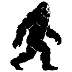 Fototapeta premium Bigfoot Walking Silhouette, Bigfoot SVG, Sasquatch SVG, Cryptid SVG, Mythical Creature SVG