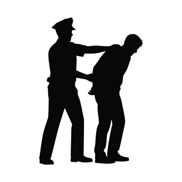 police officer arresting man silhouette clip art preview
