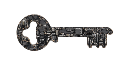 Circuit board shaped like a key
