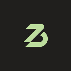 Flowing ZB or B monogram logo in green tones, combining organic curves with modern simplicity. Great for eco brands, tech startups, or personal identity.