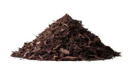 A pile of dark brown soil
