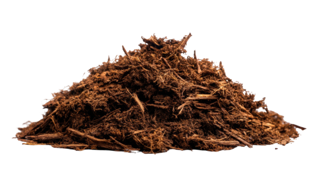 Pile of dark brown wood chips (1)
