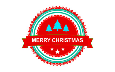 Merry Christmas Badge Design – Festive Holiday Greeting Vector Illustration