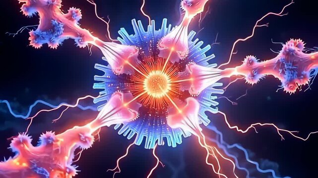 indium an charm visual, ampere plasma-lined speck resemble galvanizing rage meat spin dynamically, with shimmering tendril radiate outward, framing ampere calm minimal background, make ampere