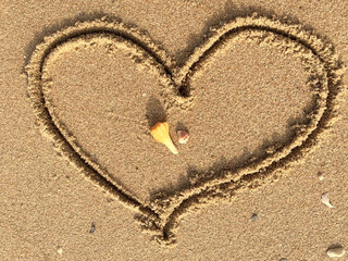 heart on sand