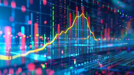 Market Growth, Financial Chart, Investment, Trading, Economic Trends